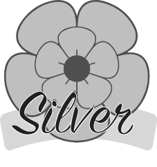 silver rosette